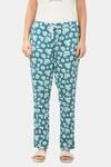 Amante Full Length Pyjama Bottom - Storm Blue Floral Print — thumbnail 1